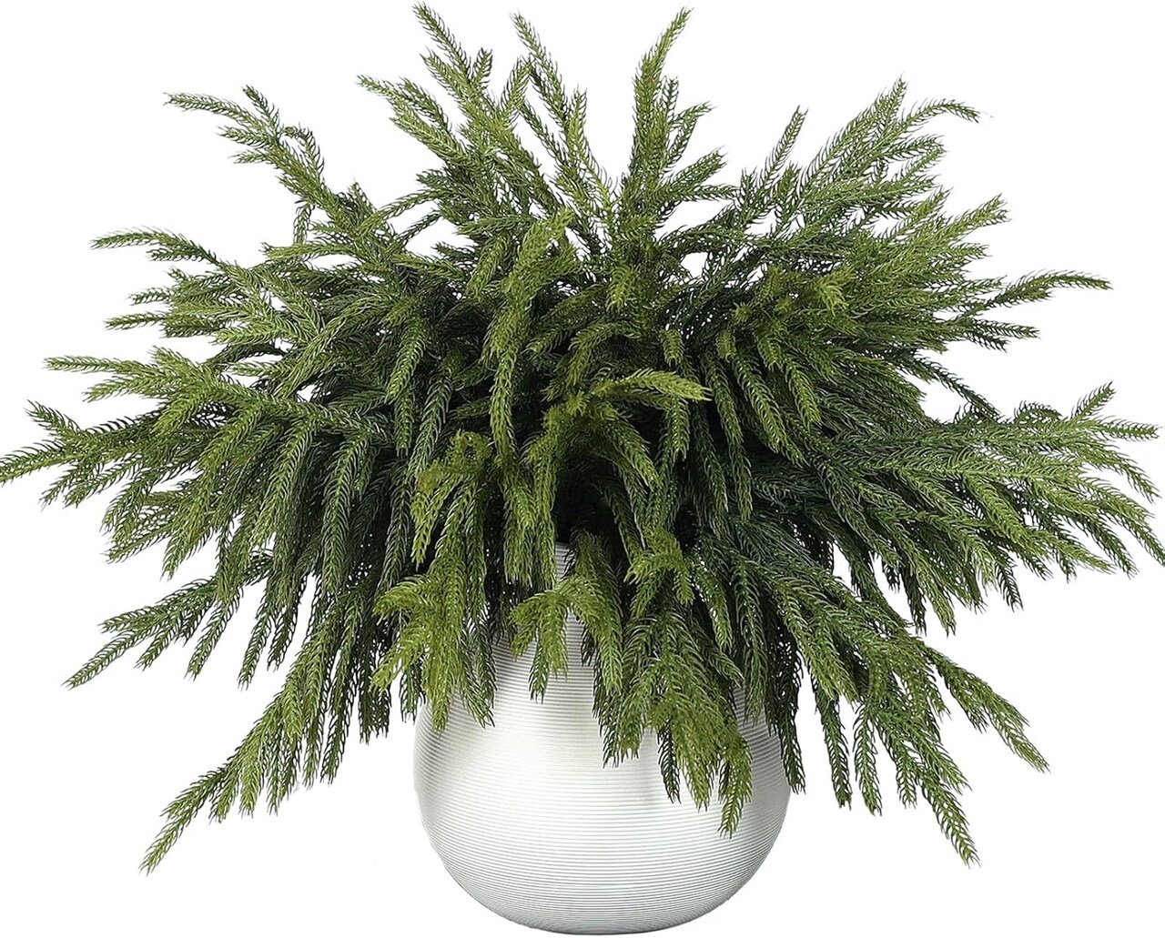 Artificial Christmas Green Plants Branches Faux Greenery Stem (Green) 0.8"D x 8"W x 18"H